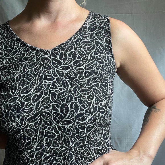 90s Rayon Leaf Print Midi Dress - Picture 5 of 7